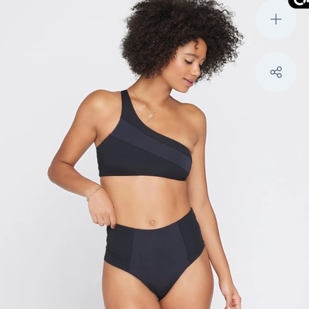 L*Space Jackie Bikini Bottom Bitsy in Black, Ribbed on sides, X-Small NWT